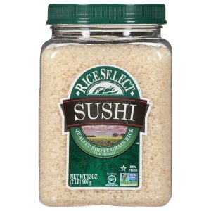 Sushi Rice for Sushi and  Food, Premium Gluten-Free Short-Grain Rice, Non-GMO, 32-Ounce Jar